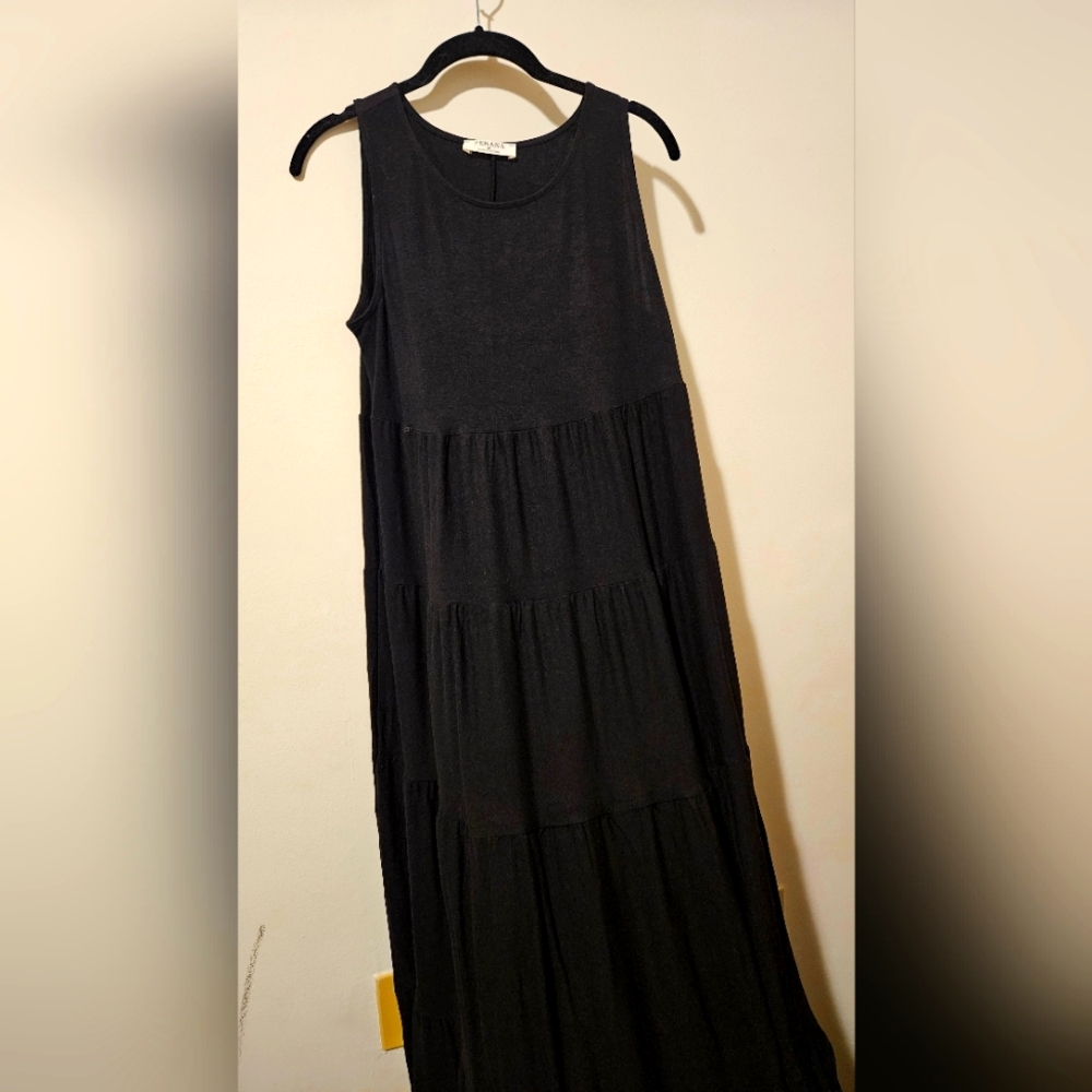 Zenana NIB Black Tiered MAXI DRESS M